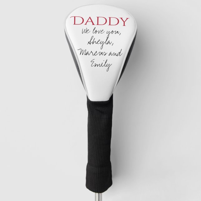Couvre-club De Golf Papa Nous t'aimons Script Fête des Pères (Devant)