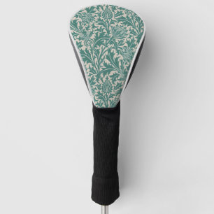 Couvre-club De Golf Papier peint vintage Thistle bleu sarcelle de Will