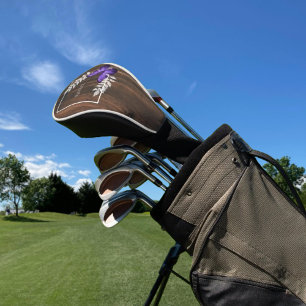 Couvre-club De Golf Papillon violet rustique couverture de tête de gol