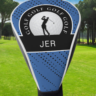 Couvre-club De Golf Paraphe Golf Personnalisé Homme Golfer Royal Blue 