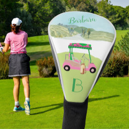 Couvre-club De Golf Parcours Pink Fun Club Monogramme