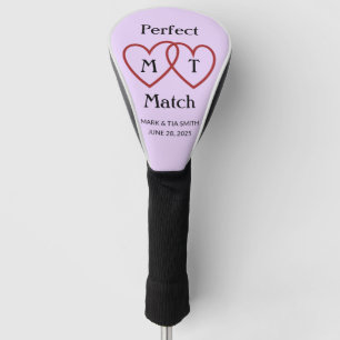Couvre-club De Golf Parfait Match Couple Monogram Golf Head Cover