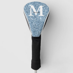Couvre-club De Golf Parties scintillant bleu monogramme