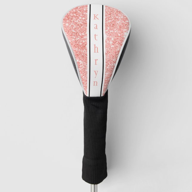 Couvre-club De Golf Parties scintillant Champagne rayée personnalisée (Devant)