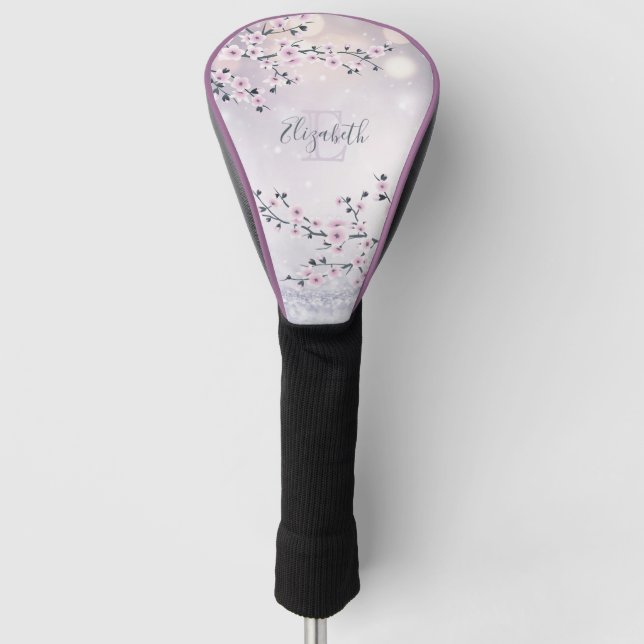 Couvre-club De Golf Parties scintillant rose mauve en fleurs de cerisi (Devant)
