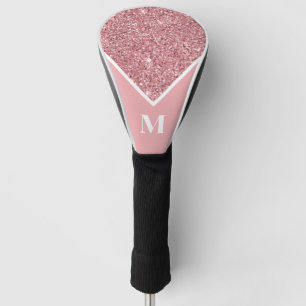 Couvre-club De Golf Parties scintillant rose monogramme personnalisée