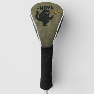 Couvre-club De Golf Pas De Rois En Amérique Chat Noir Drôle Kicking Cr