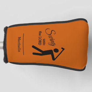 Couvre-club De Golf PASSER AU LORD Golfer Nom Orange PUTTER