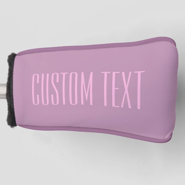 Couvre-club De Golf Pastel Purple & Pink clair | Texte modifiable mode (Devant)