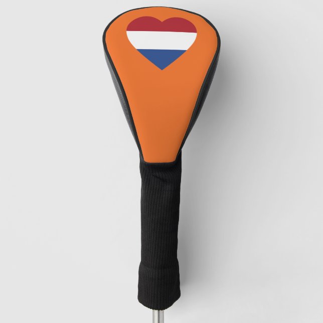 Couvre-club De Golf Pays-Bas Heartflag sur disque orange (Devant)