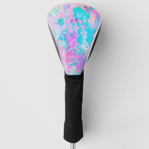 Couvre-club De Golf Paysage Aqua Blue et Hot Pink Hydrangea