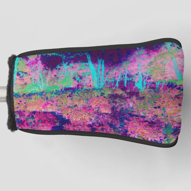 Couvre-club De Golf Paysage impressioniste violet et rose chaud (Devant)