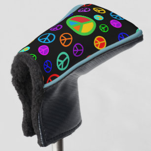 Couvre-club De Golf PEACE - motif plat multicolore + votre backgr.