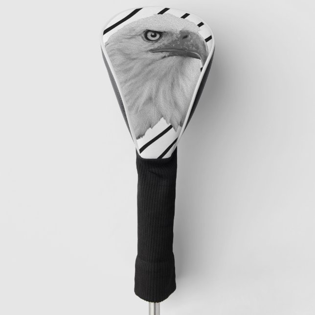 Couvre-club De Golf Peinture à l'huile de visage d'aigle chauve, (Devant)