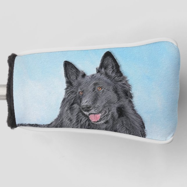 Couvre-club De Golf Peinture belge Sheepdog - Cute Original Chien Art (Devant)