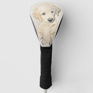 Couvre-club De Golf Peinture de chiot d'or Retriever - Art de chien or