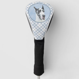 Couvre-club De Golf Peinture de Great Dane (Arlequin) - Art original d