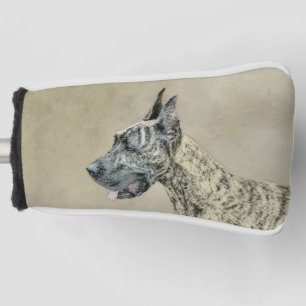 Couvre-club De Golf Peinture de Great Dane (Brindle) - Art original de