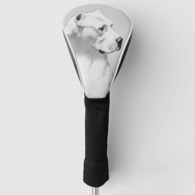 Couvre-club De Golf Peinture Dogo Argentino - L'art original du chien (Devant)