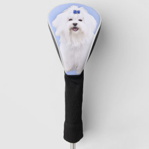 Couvre-club De Golf Peinture maltaise - art original mignon de chien