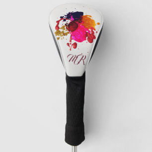 Couvre-club De Golf Peinture moderne violet rose rouge or