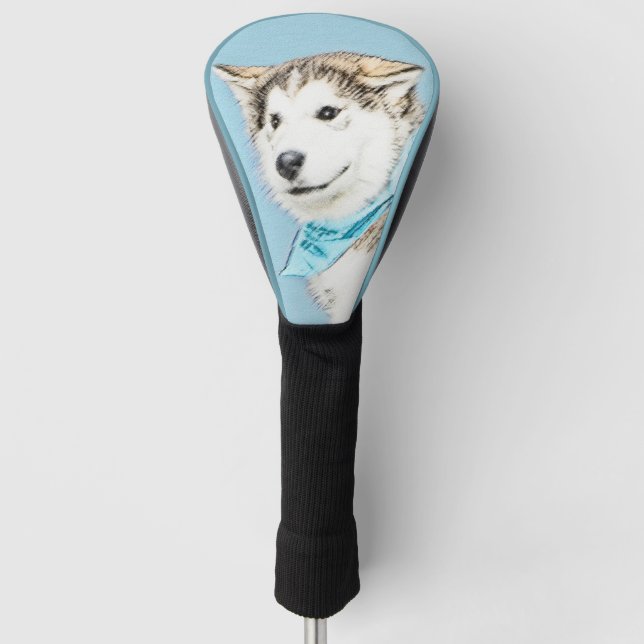 Couvre-club De Golf Peinture Sibérienne Husky Puppy - Art Chien origin (Devant)