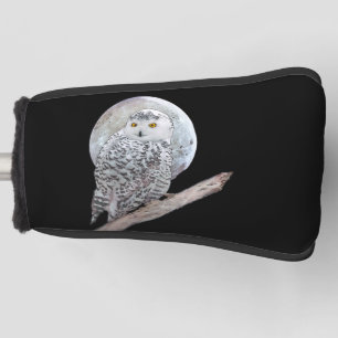 Couvre-club De Golf Peinture sur la Chouette des neiges et la Lune - A