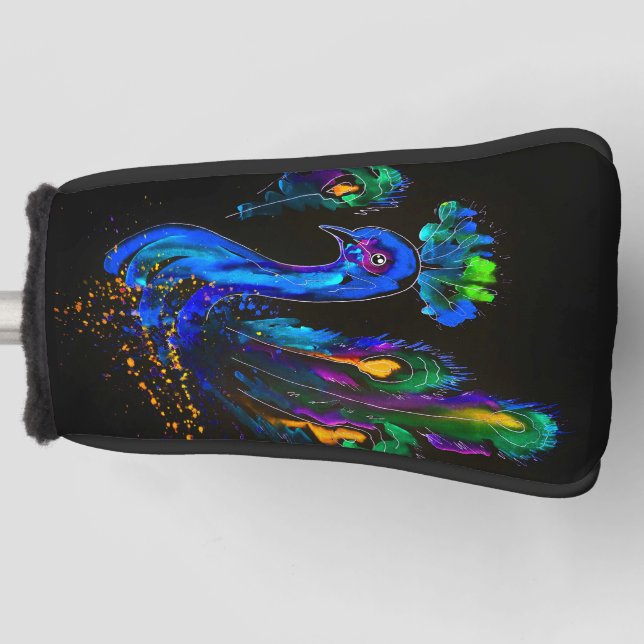 Couvre-club De Golf Peinture Whimsical Peacock (Devant)