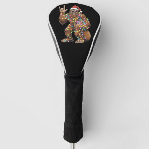 Couvre-club De Golf Père Noël Bigfoot Lumières de Noël Rock Drôle