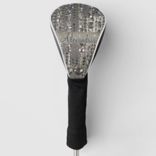 Couvre-club De Golf Perles à cordes argentées brillantes  
