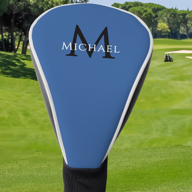 Couvre-club De Golf Personalized Monogram Name Initial Blue (Personalized Monogram Name Initial Blue Golf Head Cover)