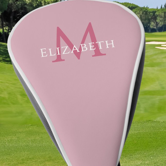 Couvre-club De Golf Personalized Monogram Name Initial Pink (Personalized Monogram Name Initial Pink Golf Head Cover)