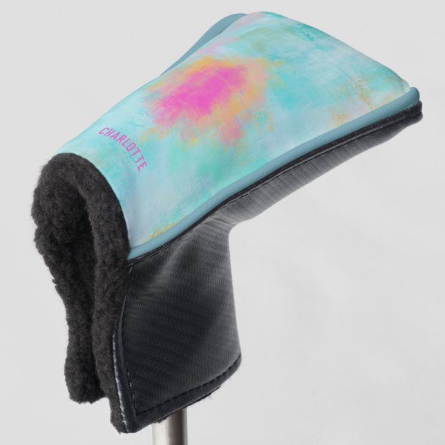 Couvre-club De Golf Personalized Monogram Ocean Joyride Blue Turquoise (Devant 3/4)