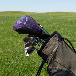 Couvre-club De Golf Personalized Purple Glitter