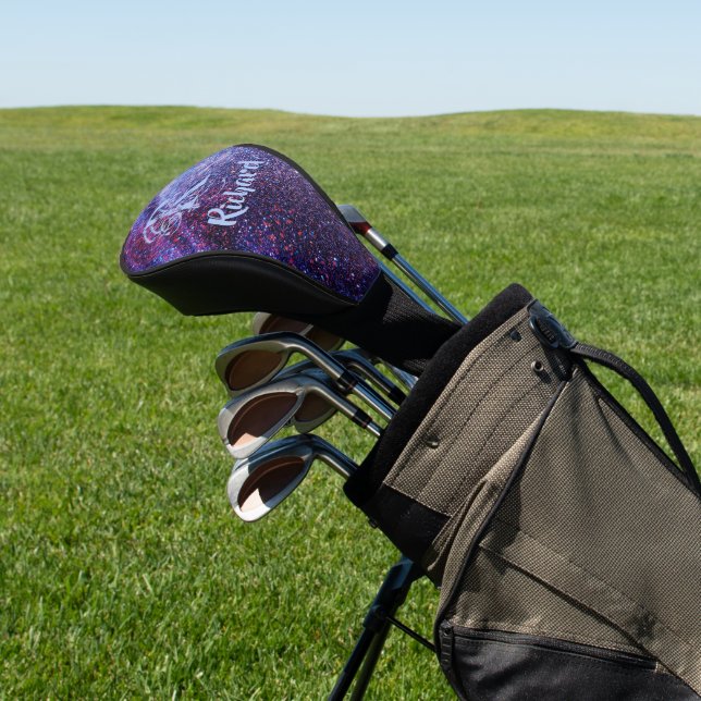 Couvre-club De Golf Personalized Purple Glitter  (In Situ)