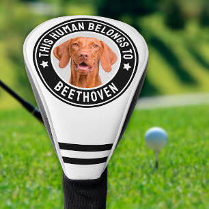 Couvre-club De Golf Personnalisé Chien Chat Photo Drôle Cadeau Noir & 