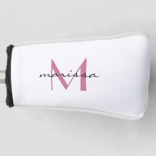 Couvre-club De Golf Personnalisé Dames Rose Nom Monogramme Putter Cov
