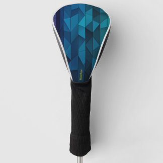 Couvre-club De Golf Personnalisé Géométrique Bleu et Motif Turquoise