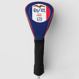Couvre-club De Golf Personnalisé votre texte Iowa State Drapeau sur un
