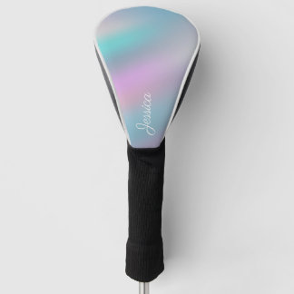 Couvre-club De Golf Personnaliser en pastel d'arc-en-ciel olographe