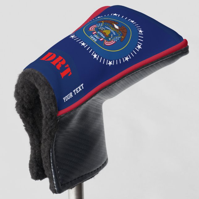 Couvre-club De Golf Personnaliser votre texte Indicateur d'état Utah s (Devant 3/4)
