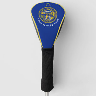 Couvre-club De Golf Personnaliser votre texte Nebraska State Drapeau s