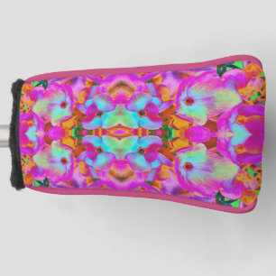 Couvre-club De Golf Pétales de fleurs d'Hydrangea en Aqua Magenta et O