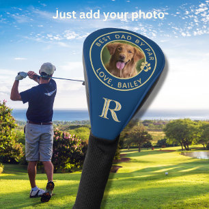 Couvre-club De Golf Photo Chien Meilleur Papa Par Par Par Monogramme P