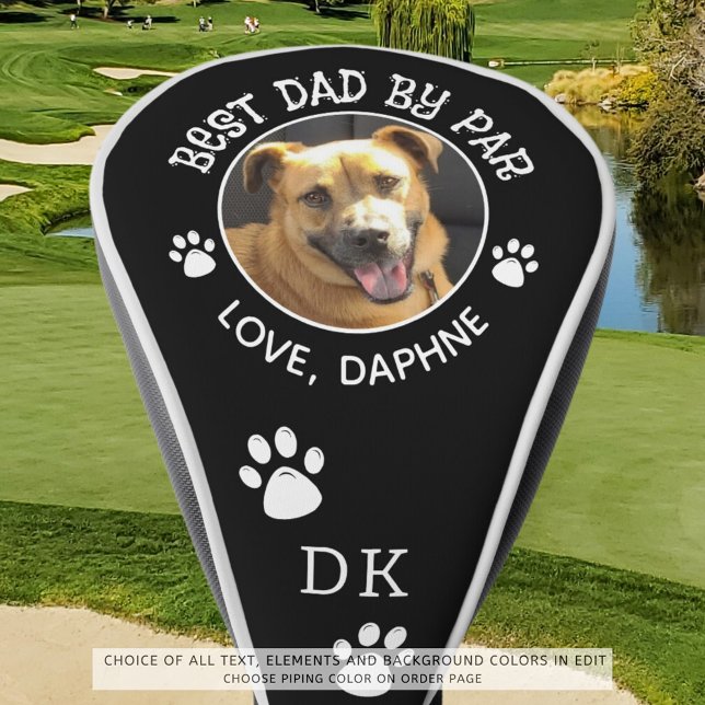 Couvre-club De Golf Photo de chien personnalisée MEILLEUR PÈRE PAR Paw (Créateur téléchargé)