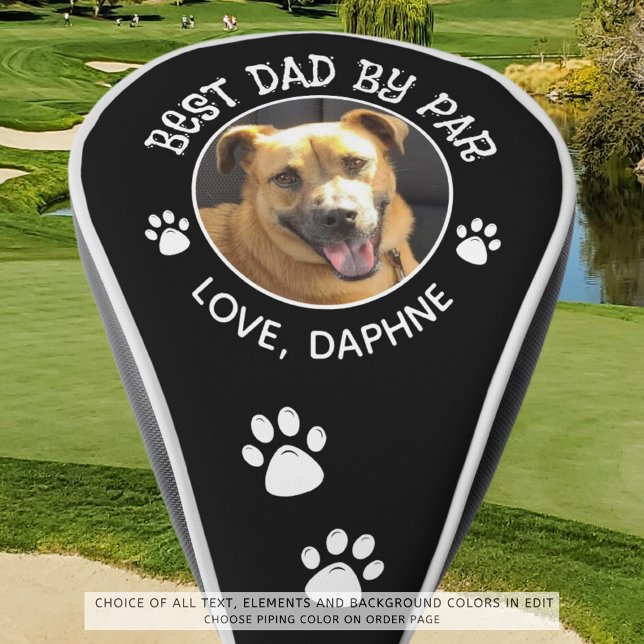 Couvre-club De Golf Photo de chien personnalisée MEILLEUR PÈRE PAR Paw (Créateur téléchargé)