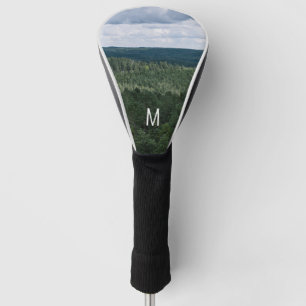Couvre-club De Golf Photo de paysage forestier aérien avec monogramme