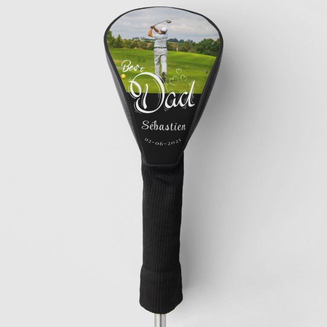 Couvre-club De Golf Photo moderne Meilleur papa Golf Head Coque (Devant)