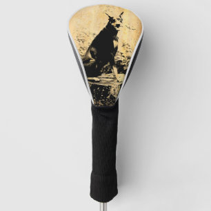Couvre-club De Golf Photo vintage de Pinscher de dobermann vieille