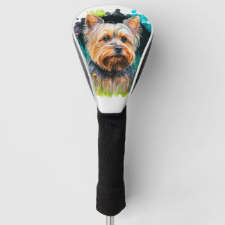 Couvre-club De Golf Pilote d'aquarelle Yorkshire Terrier